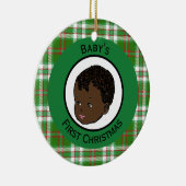 Vintag Black Baby's First Christmas Keramik Ornament (Rechts)