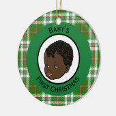 Vintag Black Baby's First Christmas Keramik Ornament (Links)