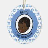 Vintag Black Baby's First Hanukkah Keramik Ornament (Links)