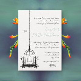 Vintag Black Birdcage Boho Ästhetische Hochzeit Einladung