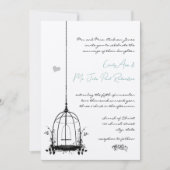 Vintag Black Birdcage Boho Ästhetische Hochzeit Einladung (Vorderseite)