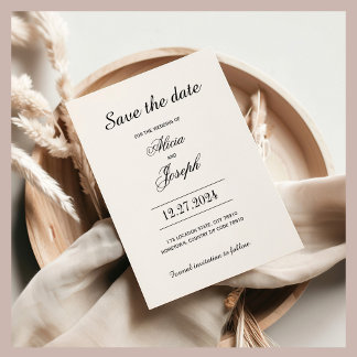 Vintag Black Blüh Elegant Save the Date