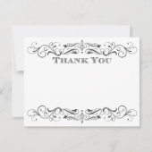 Vintag Black Blüh Elegante White Wedding Dankeskarte (Vorderseite)