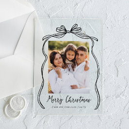 Vintag Black Bow Frohe Weihnachts-Foto Acryleinladungen