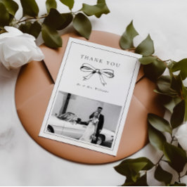 Vintag Black Bow Mr & Mrs. Foto Flat Wedding Dankeskarte