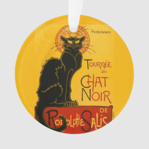 Vintag Black Cat Art Nouveau Paris Niedlicher Chat Ornament