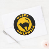 Vintag Black Cat - Happy Halloween Sticker (Umschlag)