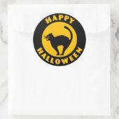 Vintag Black Cat - Happy Halloween Sticker (Tasche)