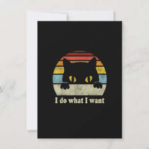 Vintag Black Cat Ich tue, was ich gewollt Katze lu Einladung