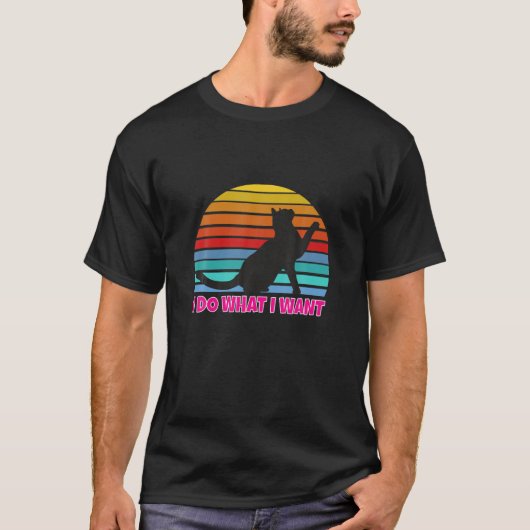 Vintag Black Cat Lover T-Shirt (Vorderseite)