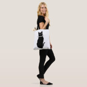 Vintag Black Cat Tote Bag Tasche (Am Model)