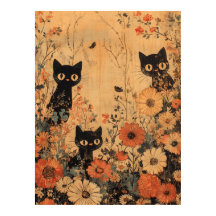 Vintag Black Cat Trio
