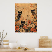 Vintag Black Cat Trio Poster (Küche)