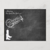 Vintag Black Chalkboard Cowboy Save the Date Ankündigungspostkarte (Rückseite)
