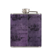 Vintag Black Crown Royalty Dunkel Lila Flachmann (Rückseite)