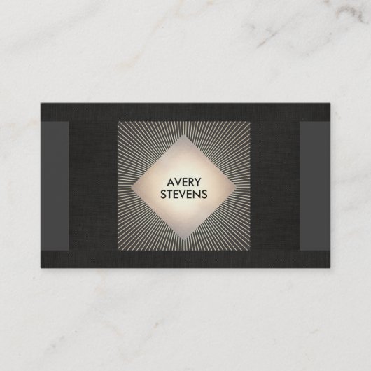 Vintag Black Gold Sunburst Beruflicher Designer Visitenkarte (Vorderseite)