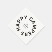 Vintag Black Happy Campers Camping Trip Custom Serviette (Ecke)