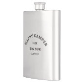 Vintag Black Happy Campers Wappen Camp Wochenende Flachmann (Links)