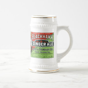 Vintag Black Hawk Ginger Ale Stein Bierglas