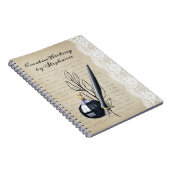 Vintag Black Inkwell und Nib Pen Notizblock (Rechte Seite)