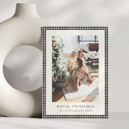 Vintag Black Kariert Two Vertical Fotos Weihnachte Feiertagskarte
