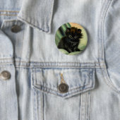 Vintag Black Kitten Illustration Button (Beispiel)