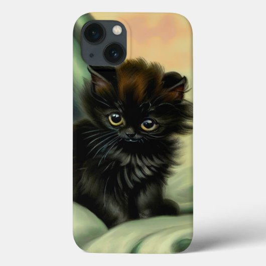 Vintag Black Kitten Illustration Case-Mate iPhone Hülle (Rückseite)