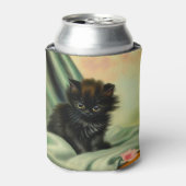 Vintag Black Kitten Illustration Dosenkühler (Kanne Vorderseite)