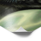 Vintag Black Kitten Illustration Fotodruck (Ecke)