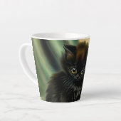 Vintag Black Kitten Illustration Milchtasse (Linke Ecke)