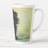 Vintag Black Kitten Illustration Milchtasse (Rechts)