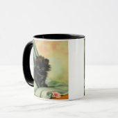Vintag Black Kitten Illustration Tasse (Vorderseite Links)