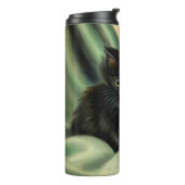 Vintag Black Kitten Illustration Thermosbecher (Nach links gedreht)