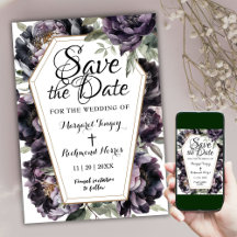 Vintag Black Peony Coffin | Save the Date gotisch