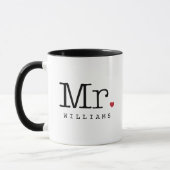 Vintag Black Personalisiert Wedding Monogram Tasse (Links)