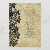 Vintag Black Queen Ann's Lace Wedding Program Programm (Rückseite)