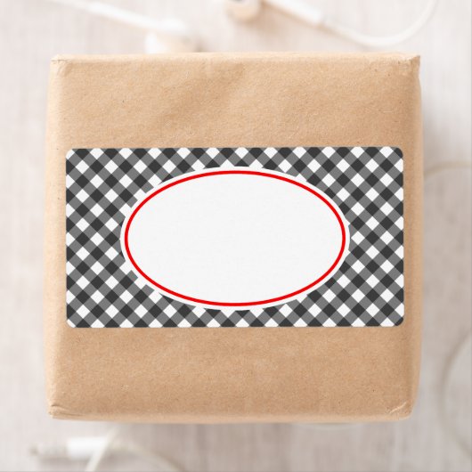 Vintag Black Red Gingham Kitchen Geschenke Tag Lab (Insitu)