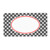 Vintag Black Red Gingham Kitchen Geschenke Tag Lab (Vorne)