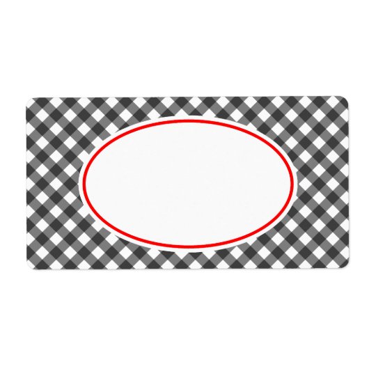 Vintag Black Red Gingham Kitchen Geschenke Tag Lab (Vorne)