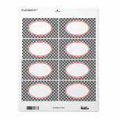 Vintag Black Red Gingham Kitchen Geschenke Tag Lab (Vorne)