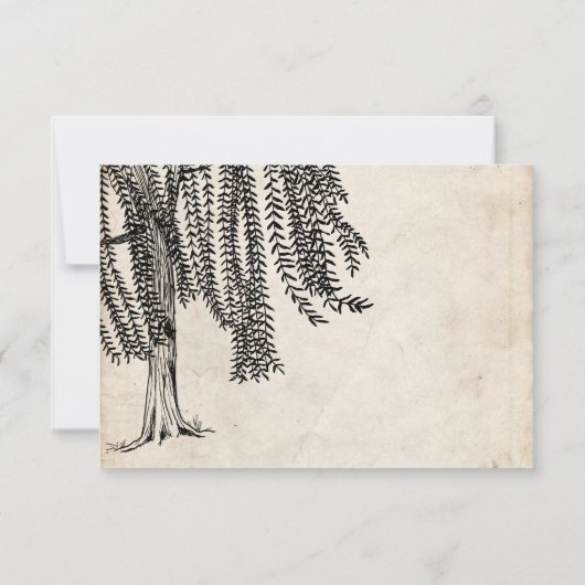 Vintag Black Willow Tree Wedding RSVP (Rückseite)