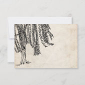 Vintag Black Willow Tree Wedding RSVP Karte (Rückseite)