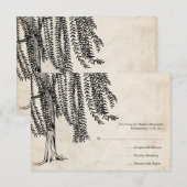 Vintag Black Willow Tree Wedding RSVP Karte (Vorne/Hinten)