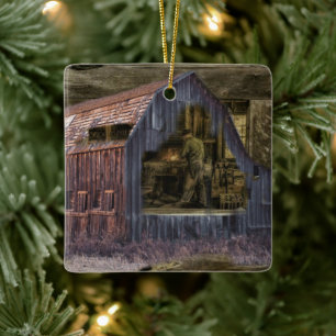 Vintag Blacksmith Shop Welder Keramikornament