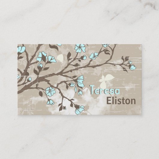 Vintag blass blühende Blütenblumen Visitenkarte (Vorderseite)