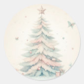 Vintag blass Frohe Weihnachten Runder Aufkleber (Vorderseite)