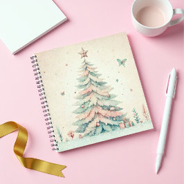 Vintag blass frohe Weihnachts-SpiralNotebook Notizblock