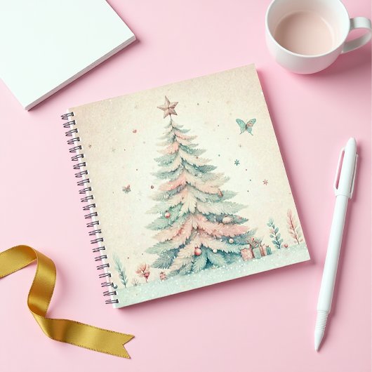 Vintag blass frohe Weihnachts-SpiralNotebook Notizblock