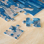 Vintag Blau: Alte Holzstruktur Puzzle (Seite)