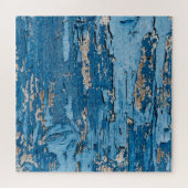 Vintag Blau: Alte Holzstruktur Puzzle (Horizontal)